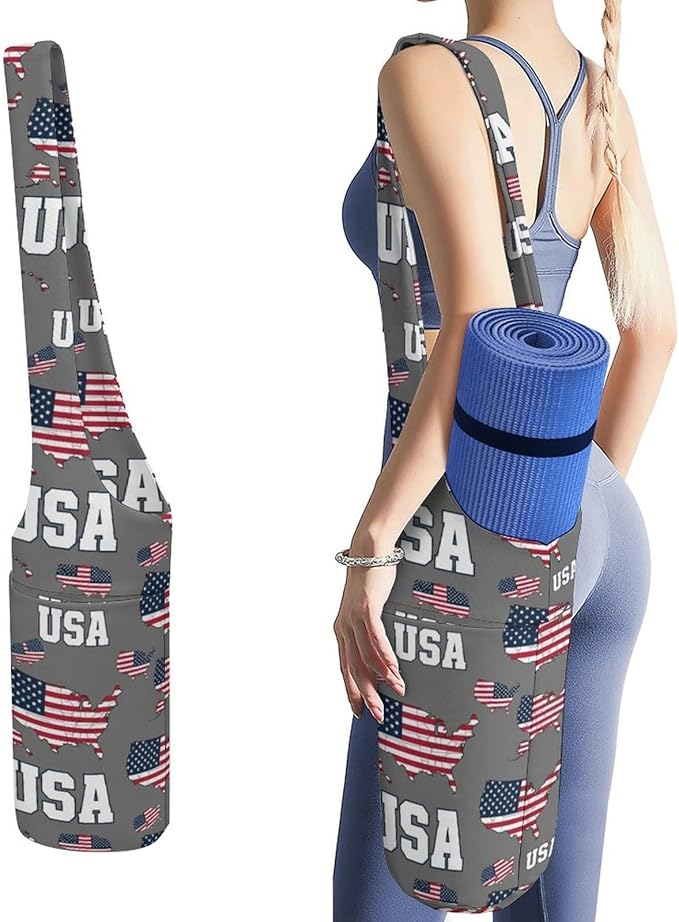 Aiyoolee Single Shoulder Yoga Mat Carrier Bag Portable Spacious with Pocket for Yoga Gym Fitness Travel