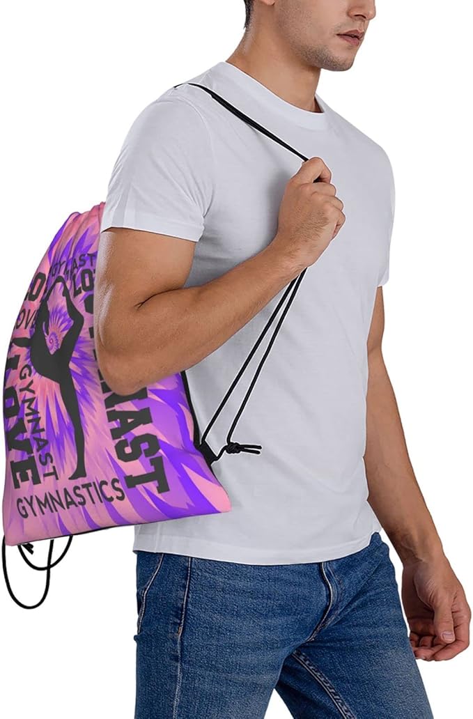 Braytow Gymnastics Drawstring Backpack Gym String Bag Drawstring Sackpack Sport For Womens Mens