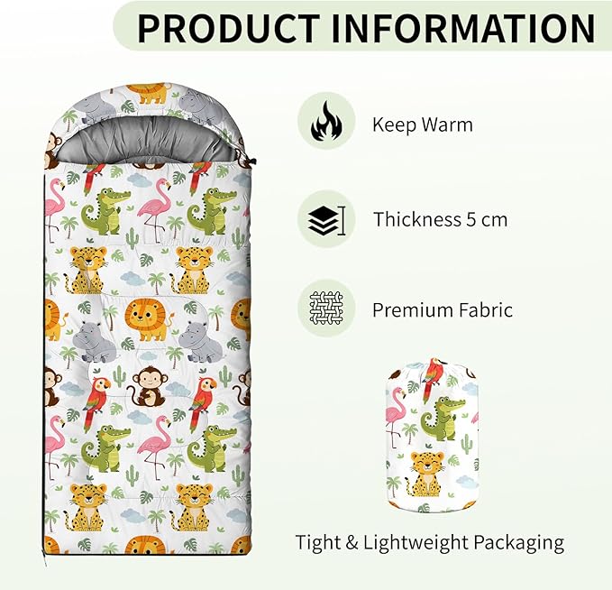 Camping Sleeping Bags, Lightweight Waterproof Sleeping Bag and Compact with Compression Sack for Outdoor