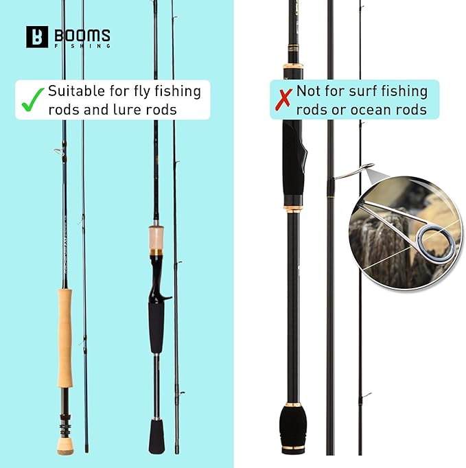 Booms Fishing PB3 6.4ft~8ft Fishing Rod Case, Portable Folded Fishing Pole Case with Two-Way Zippers, 1ft /7.7" Extended Design Fishing Rod Bag, Fit for 2~3 Fishing Poles, 76"~96"
