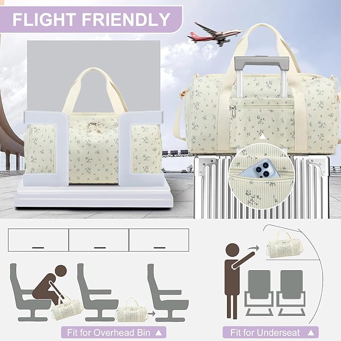 BTOOP Duffle Bag for Gym Sports Women Girls Workout Travel Bag Weekender with Shoe Compartment and Wet Pocket