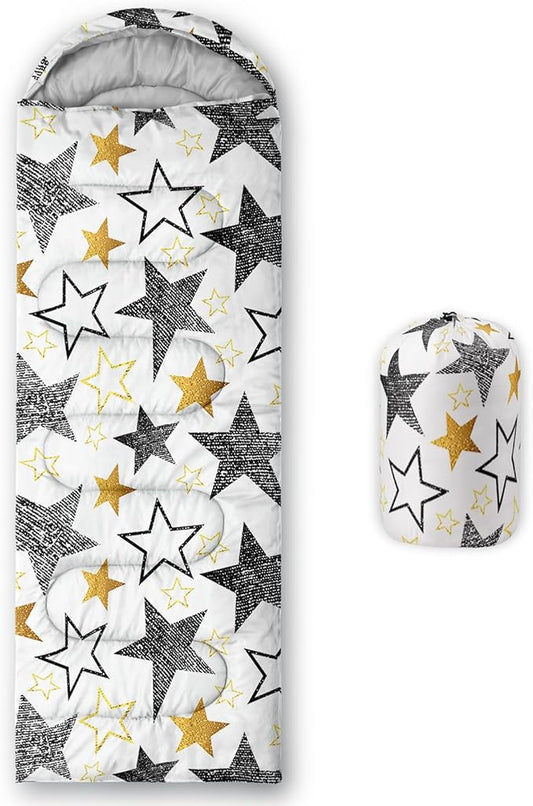 QOOMO Camping Sleeping Bags,3 Season Warm & Cool Weather,Lightweight,Waterproof Sleeping Bags for Adults & Kids,Traveling,and Outdoors,Camping Gear Equipment