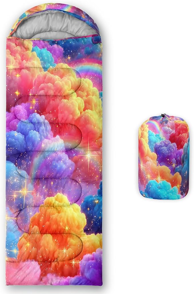 QOOMO Camping Sleeping Bags,3 Season Warm & Cool Weather,Lightweight,Waterproof Sleeping Bags for Adults & Kids,Traveling,and Outdoors,Camping Gear Equipment