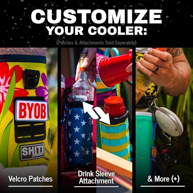 SHITI Coolers Cooler for Camping, Travel, Beach, Soft Lunch Box for Food, Drinks & Ice, Portable, Waterproof 24 Hr Insulated Bag with Shoulder Straps, Customizable