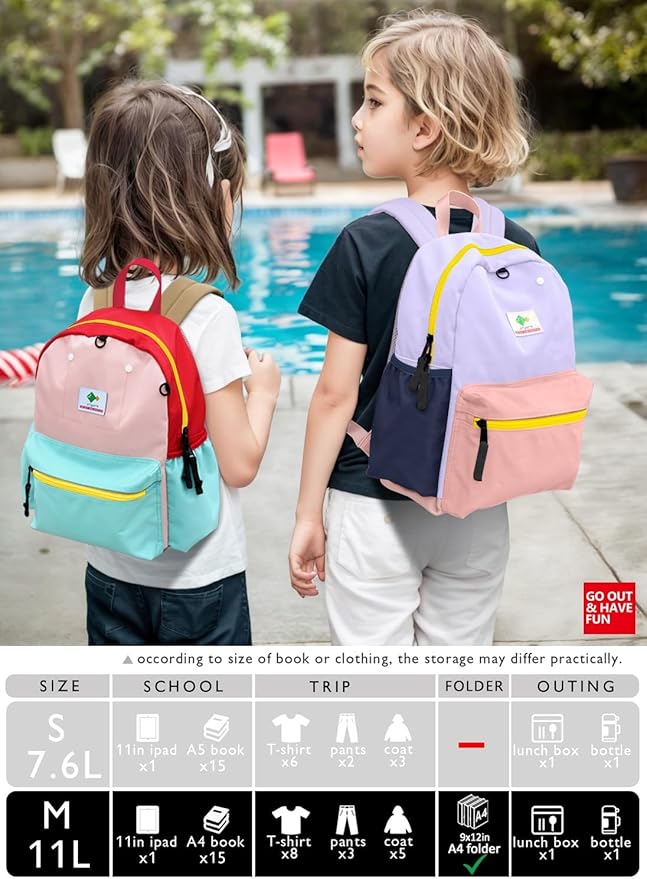 atgark Kids Backpacks For Girls & Boys, Kindergarten & Elementary School Bookbag, For School & Travel, Small Child Toddler Backpack, 13" H, For Kids 3-5 Medium