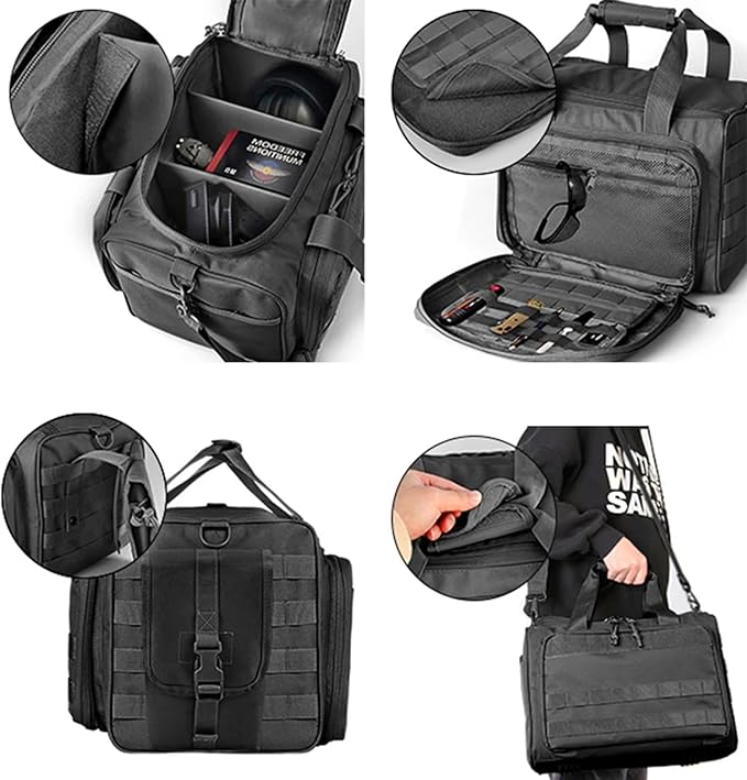 45L Large Tactical Duffle Bag for Men & Women, Waterproof Military Travel Gym Bag with Shoulder Strap & Handles, Big Sports Equipment Organizer for Shooting Range, Outdoor Camping, Hiking