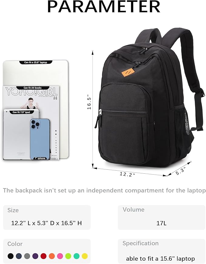 abshoo Classical Basic Travel Backpack For School Water Resistant Bookbag | For School, For School