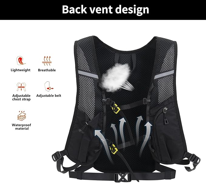 BiYiYun 15L Small Hiking Backpack Lightweight Hydration Backpack for Men Women, Warterproof Hiking Daypack for Travel Cycling