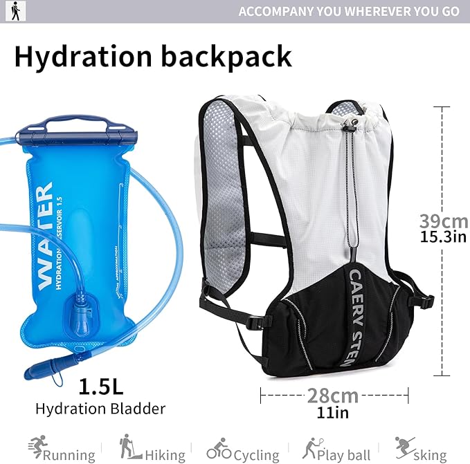 CAREYSTEN Hydration Backpack,Water Backpack for Running Women's Running Vest, , Lightweight Hiking Backpack, Men's Cycling Bag，