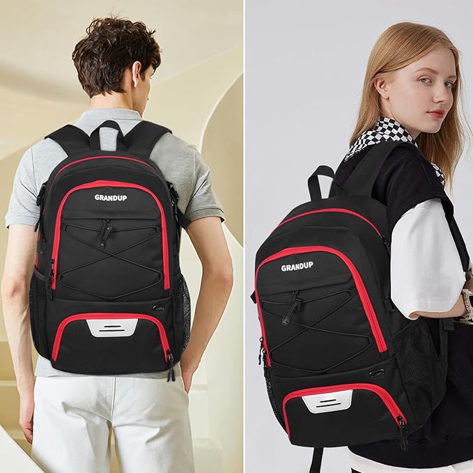 GRANDUP Basketball backpack with ball and shoes compartment Fit Volleyball, soccer, Swim, Gym, Travel, and School, large capacity sports training equipment bags