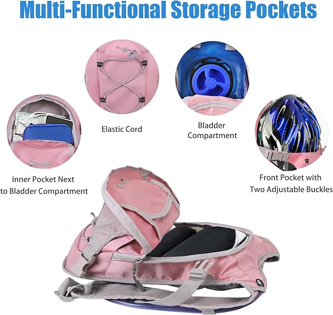 Zavothy Hydration Backpack with 2L Hydration Bladder Water Backpack for Hiking Hydration Pack for Running Cycling Hiking