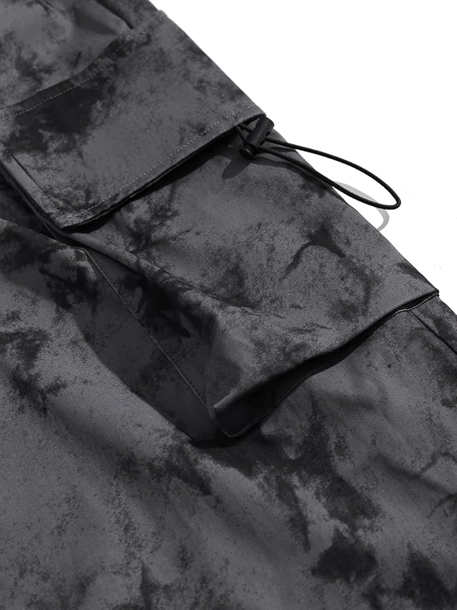 ZAFUL Men's Parachute Pants Casual Baggy Cargo Drawstring Trouser