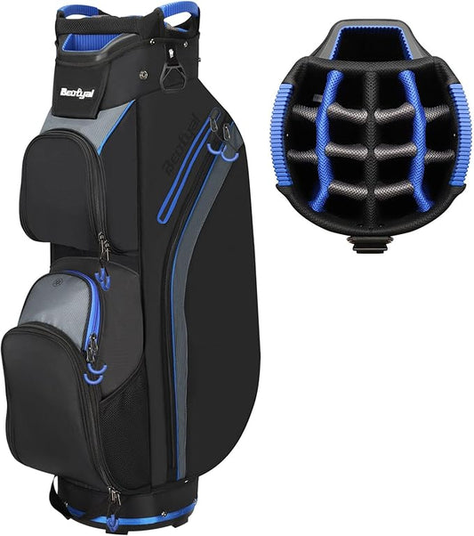 Cart Golf Bag 15 Way Organizer Divider Top Golf Club Bags Lightweight Golf Cart Bags for Men Women with Cooler, Rain Cover