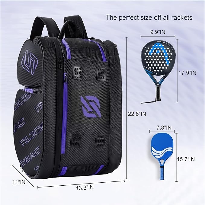 2-in-1 Detachable Pickleball & Padel Bag for Men Women | Thermal Foil Insulated Racket Compartment | Outdoor & Gym