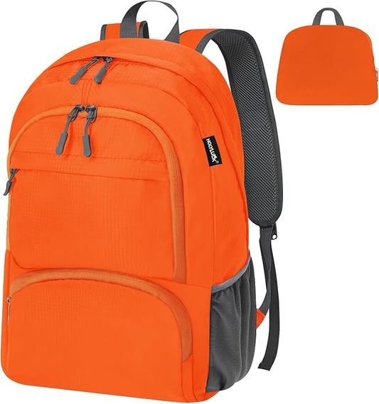 HOLYLUCK 20L lightweight packable Hiking Daypack Foldable Backpack for Men Women Small Travel Outdoor Foldable Shoulder Bag-orange
