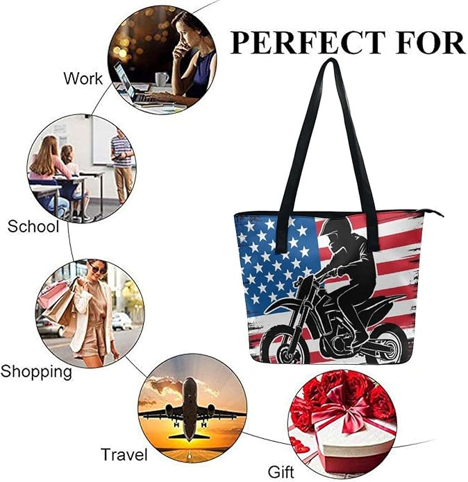 Big Shoulder Commuter Bag Work Tote Bag Handbag With Zipper For Women And Men