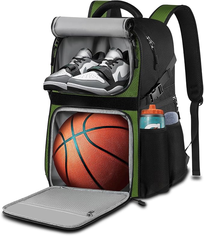 Basketball Bag Backpack with Ball Holder Shoes Compartment, Large Basketball Accessories Sports Bag