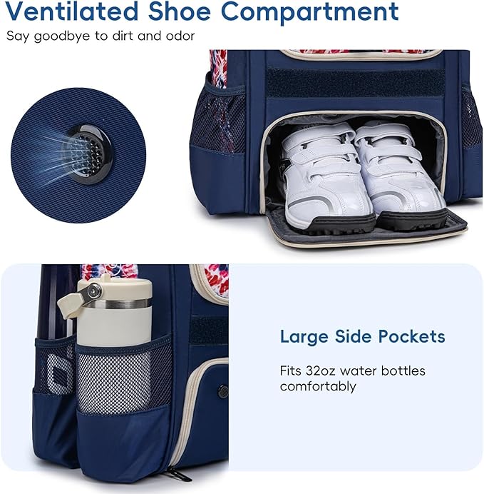 Baseball Bag for Youth | Softball Backpack 50L Large Capacity with Shoe Compartment and 4 Bat Holders | Nova Flare Series