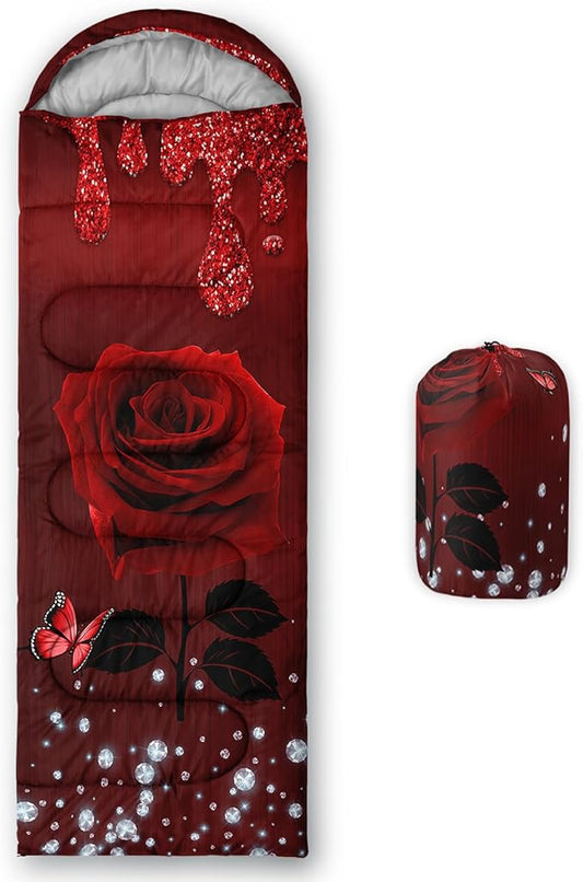 QOOMO Camping Sleeping Bags,3 Season Warm & Cool Weather,Lightweight,Waterproof Sleeping Bags for Adults & Kids,Traveling,and Outdoors,Camping Gear Equipment