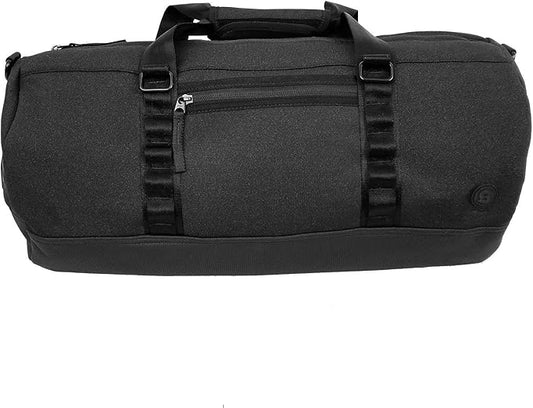 Smassy Durable Neoprene Gym Bag with Vegan Leather Bottom - Large Sports Duffel with Adjustable Shoulder Strap and Multiple Pockets