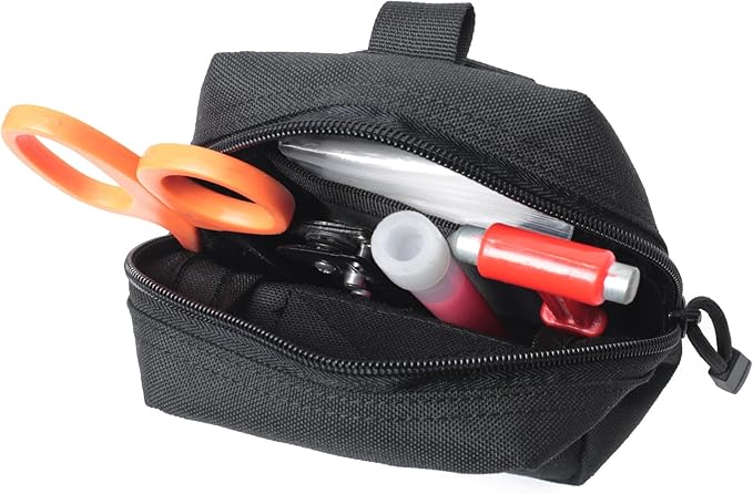 2 Pack 1000D Tactical Molle Pouches with US Flag Patches - Tactical Compact EDC Pouch Bag Small Utility Pouch Belt Pouch Tool Pouch