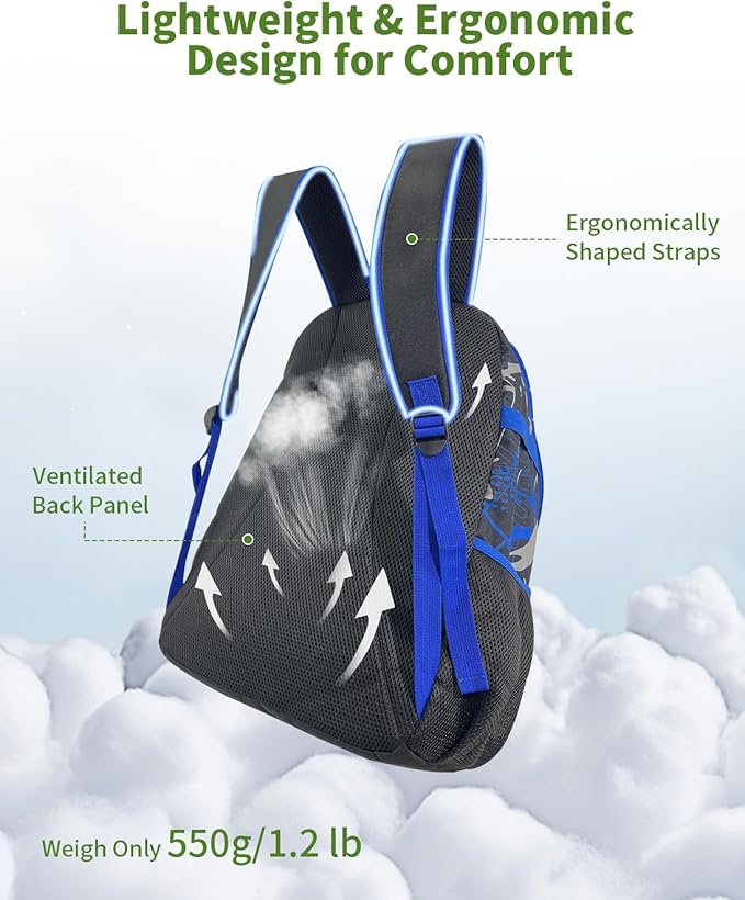 Youth Baseball Bag, Softball Bat Bag for Girls Boys & Adults, Kids Tball Backpack with Shoes Compartment, Large Capacity Equipment Backpack