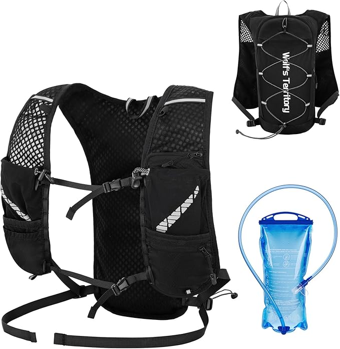 Azarxis Hiking Hydration Pack 5L Running Backpack Daypack Vest with 2L Water Bladder for Women Men Cycling Biking Trail Race