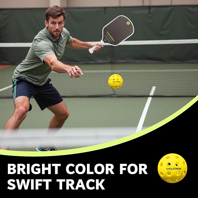 cyclotron 6-Pack Premium Pickleball Balls - USAP Approved, 40 Holes Outdoor/Indoor Pickle Balls with Bag, Perfectly Balanced, High Bounce True Flight, Pickle Ball for Tournament Play