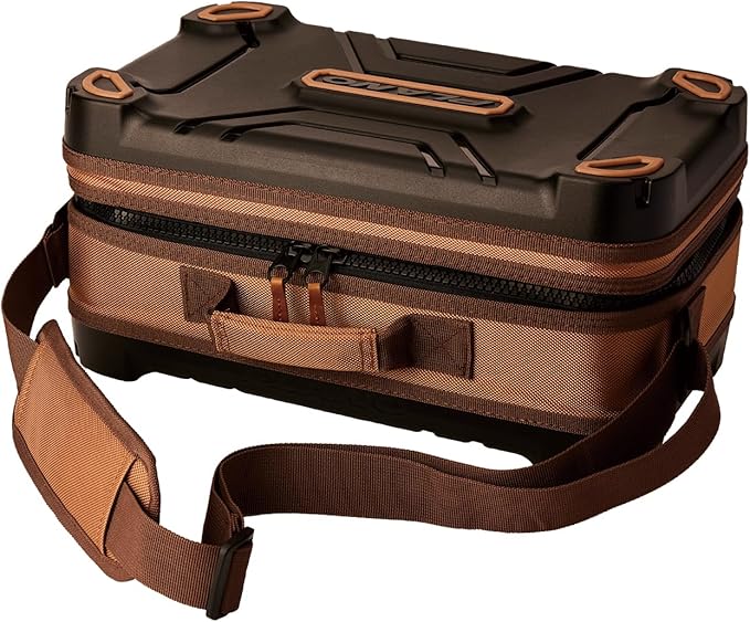Plano Guide Series Tackle Bag | Premium Tackle Storage with No Slip Base and Included stows, Khaki with Brown and Black Trim