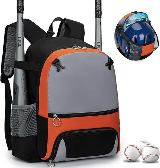 2025 Youth Baseball & Softball Bag | Ultra-Light Tball Backpack with Shoe Compartment & Helmet Holder | Skin-Soft Fabric