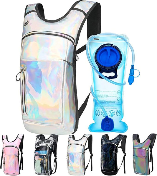CTSAYCTL Hydration Backpack,Water Backpack with 2L Water Bladder,Festival Essential-Rave Hydration Pack,Lightweight Insulation Hydropack for Outdoor,Hiking,Running,Biking,Music Festival for Men Women