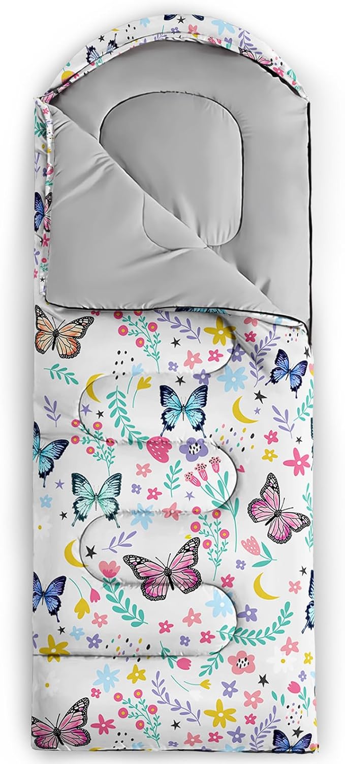 QOOMO Camping Sleeping Bags,3 Season Warm & Cool Weather,Lightweight,Waterproof Sleeping Bags for Adults & Kids,Traveling,and Outdoors,Camping Gear Equipment