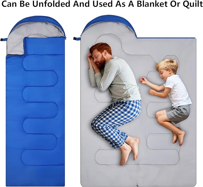 Sleeping Bags, Lightweight Camping Sleeping Bag for Adults, Kids, Hiking, Outdoor, Travel, Cold Weather & Warm