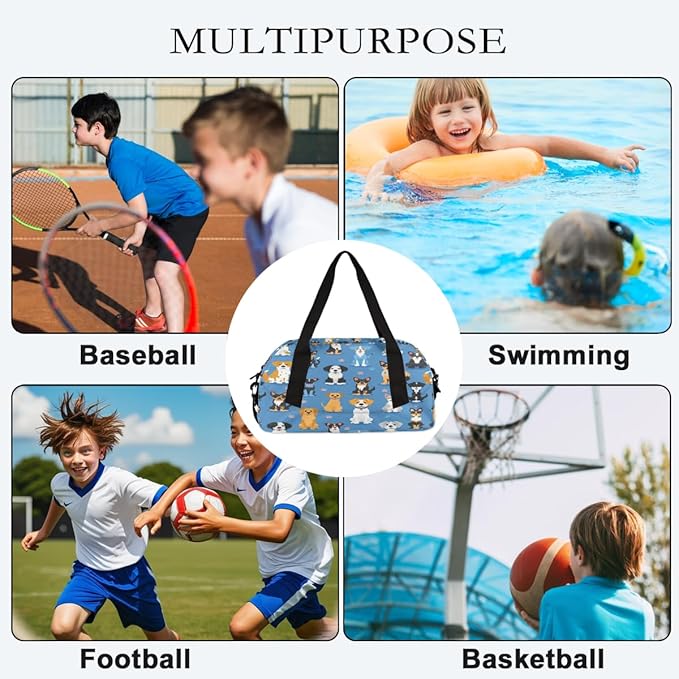 Animal Paw Print Gym Bag for Women & Men - Small Travel Duffel for Sports, Overnight, Weekender, Workout & Dance Bag