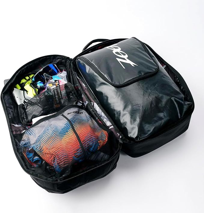 Zoot Ultra Tri Bag, Triathlon Transition Backpack with Wet Storage for Men & Women Athletes, Race Day, Travel & Train, Black