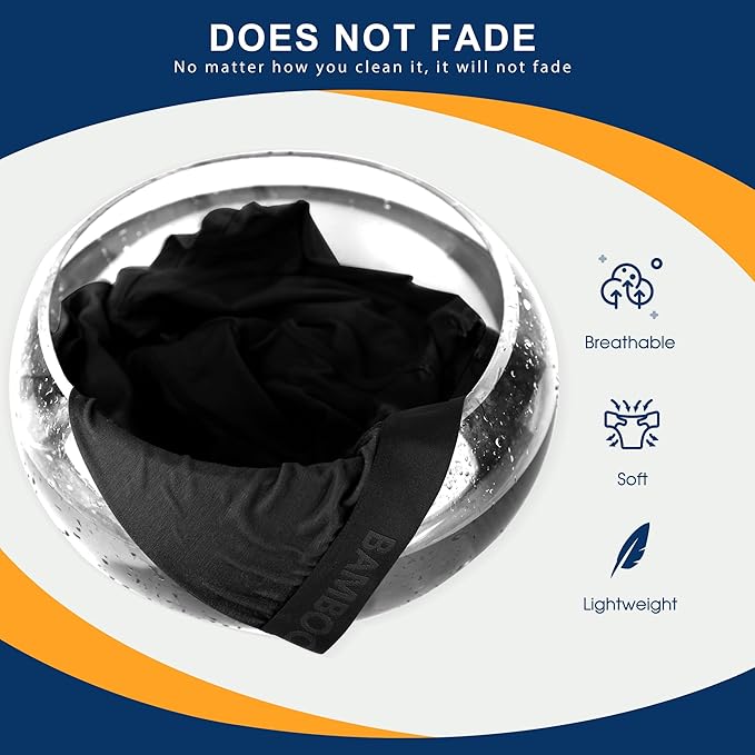 BAMBOO COOL Men's Underwear Breathable Boxer Briefs with Fly Moisture-Wicking Lightweight Underwear 7-Pack