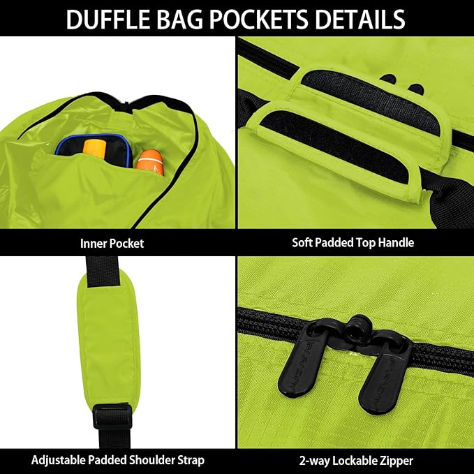 105L Extra Large Duffel Bag, 32.5 inch Travel Duffel Bag lightweight Luggage Bag-Light Green