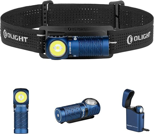 OLIGHT Perun 3 Mini Premium Headlamp 1250 Lumens with Type-C Charging Box, Rechargeable Headlight with Red Light Option,Perfect for Working, Hiking, Camping and Climbing (Midnight Blue)