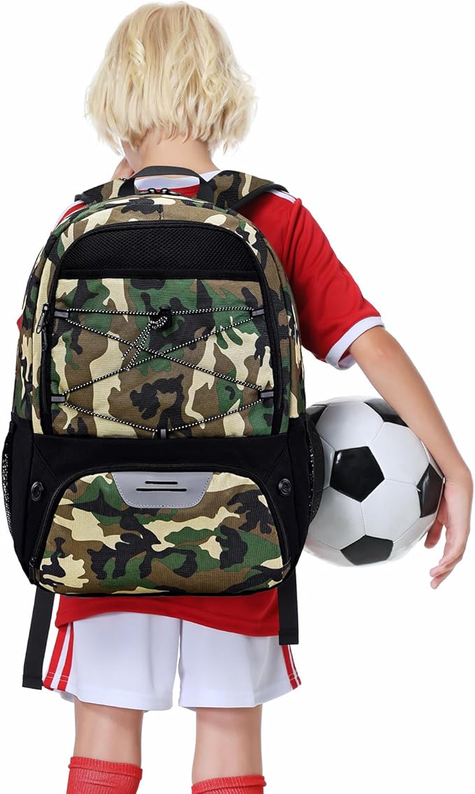 Youth Soccer Bag-Soccer Backpack&Backpack for Football Basketball,with Ball Compartment Separate Cleat Package