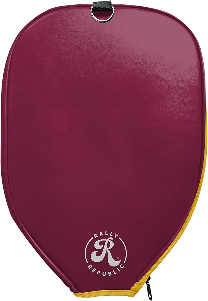 Officially Licensed Collegiate Pickleball Paddle Cover - Lightweight PU Leather Material - Durable Foam Interior Protection with Zippered Closure - Fits Most Paddles on the Market