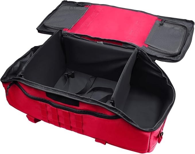 55L Large Duffle Bag, 3-in-1 Tactical Backpack MOLLE Pack for Sports, Gym, Outdoor, Red