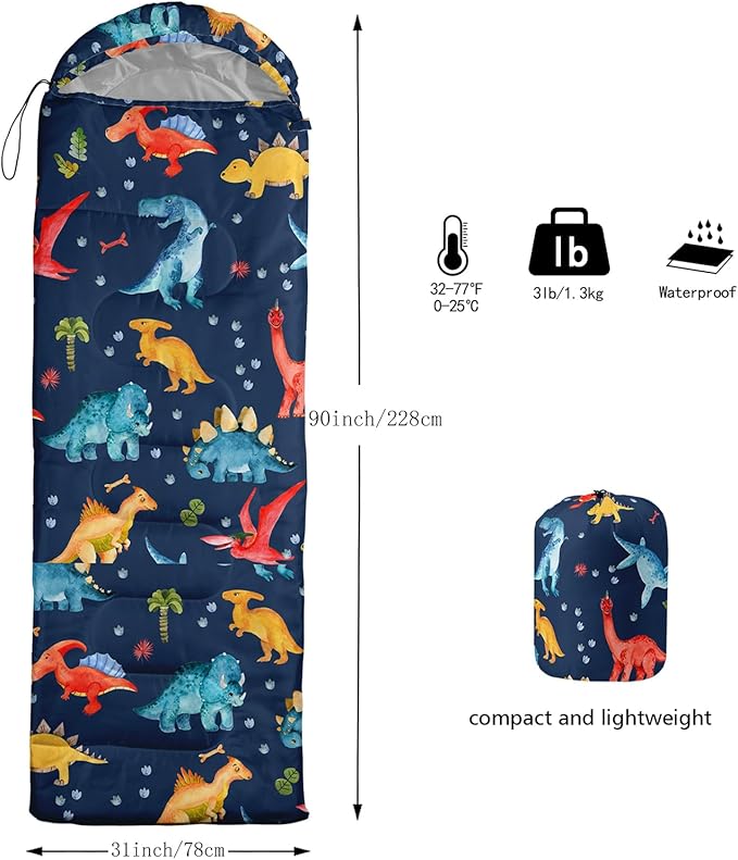 QOOMO Camping Sleeping Bags,3 Season Warm & Cool Weather,Lightweight,Waterproof Sleeping Bags for Adults & Kids,Traveling,and Outdoors,Camping Gear Equipment