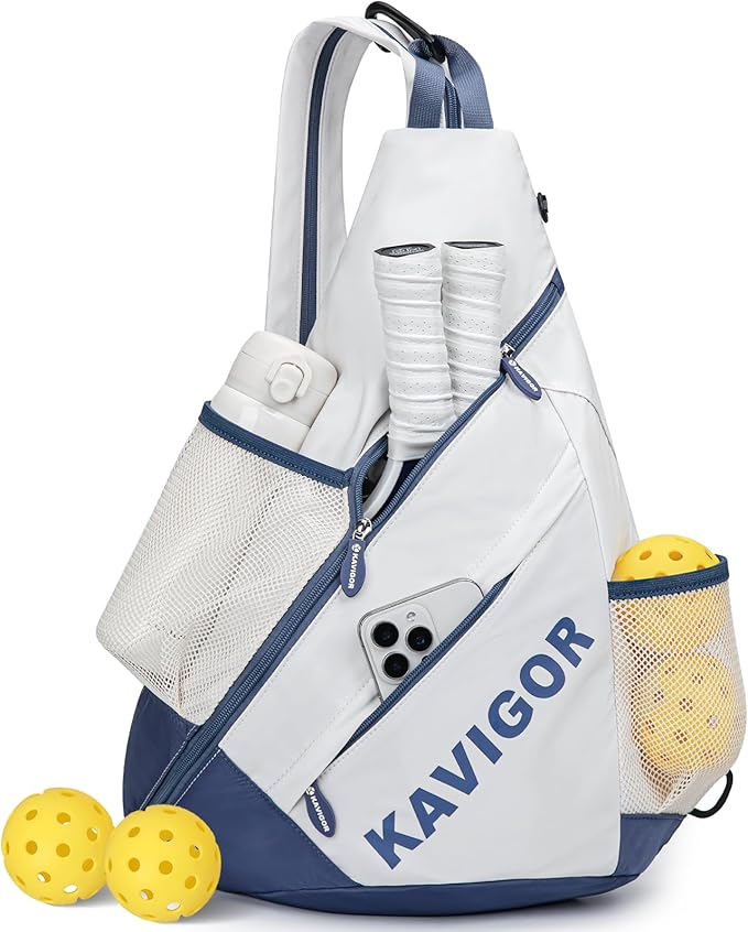 2025 Pickleball Sling Bag, Convertible Ultra-Light Backpack with Skin-Soft Fabric & Wet/Dry Pocket, Fits 4 Paddles + Gear