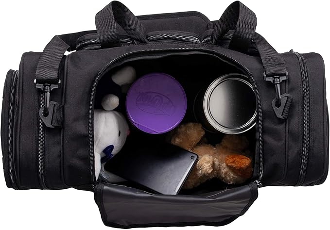 K-Cliffs Heavy Duty Tactical Range Duffel Quality Gear Travel Sports Gym Equipment Bag Military Molle Lockable Zippers with US Flag Patch 27 Inch Black