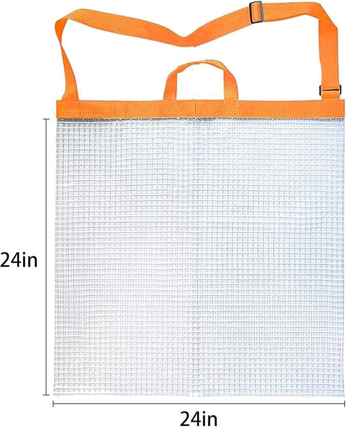 Fishing Fish Weigh in Bag - Large Size 24 IN x 24 IN Tournament Catch Transport Bass Walleye Sack (Orange)