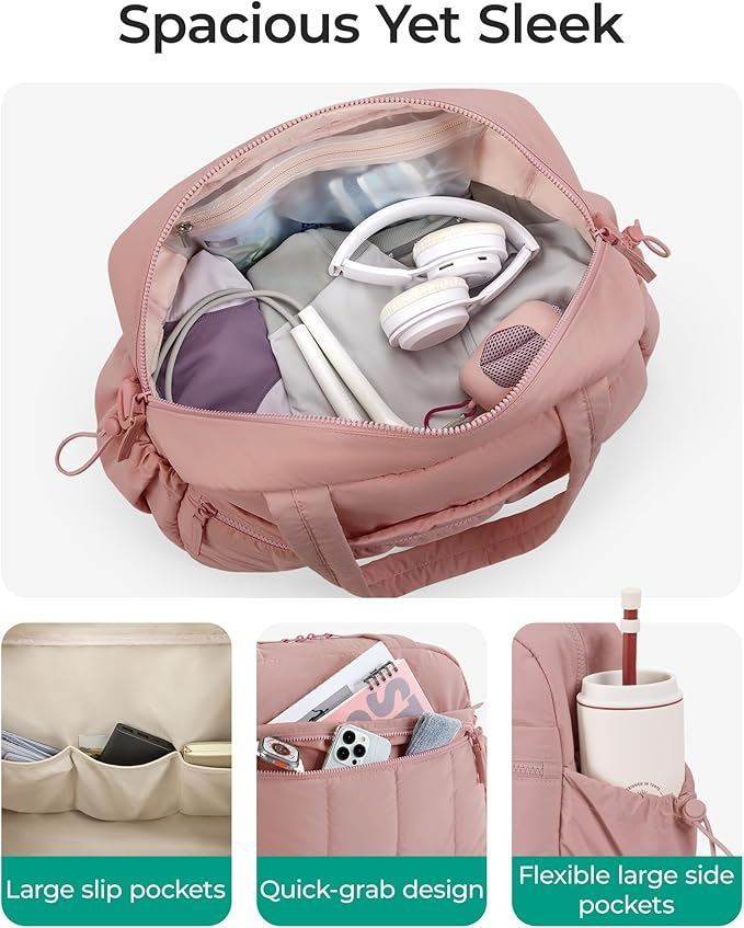 BAGSMART Gym Bag for Women, Duffle Bag for Travel with Wet Pocket, Lightweight Carry on Weekender Duffel, Water Resistant