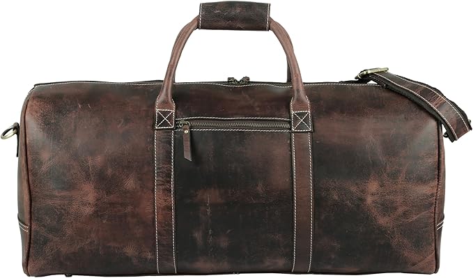 Leather Travel Duffle Bags for Men and Women cabin friendly Weekend Bag Sports Gym airplane carry on overnight duffel