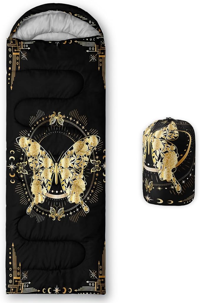 QOOMO Camping Sleeping Bags,3 Season Warm & Cool Weather,Lightweight,Waterproof Sleeping Bags for Adults & Kids,Traveling,and Outdoors,Camping Gear Equipment