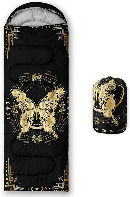 QOOMO Camping Sleeping Bags,3 Season Warm & Cool Weather,Lightweight,Waterproof Sleeping Bags for Adults & Kids,Traveling,and Outdoors,Camping Gear Equipment