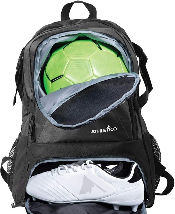 Athletico National Soccer Bag - Backpack for Soccer, Basketball & Football Includes Separate Cleat and Ball Holder